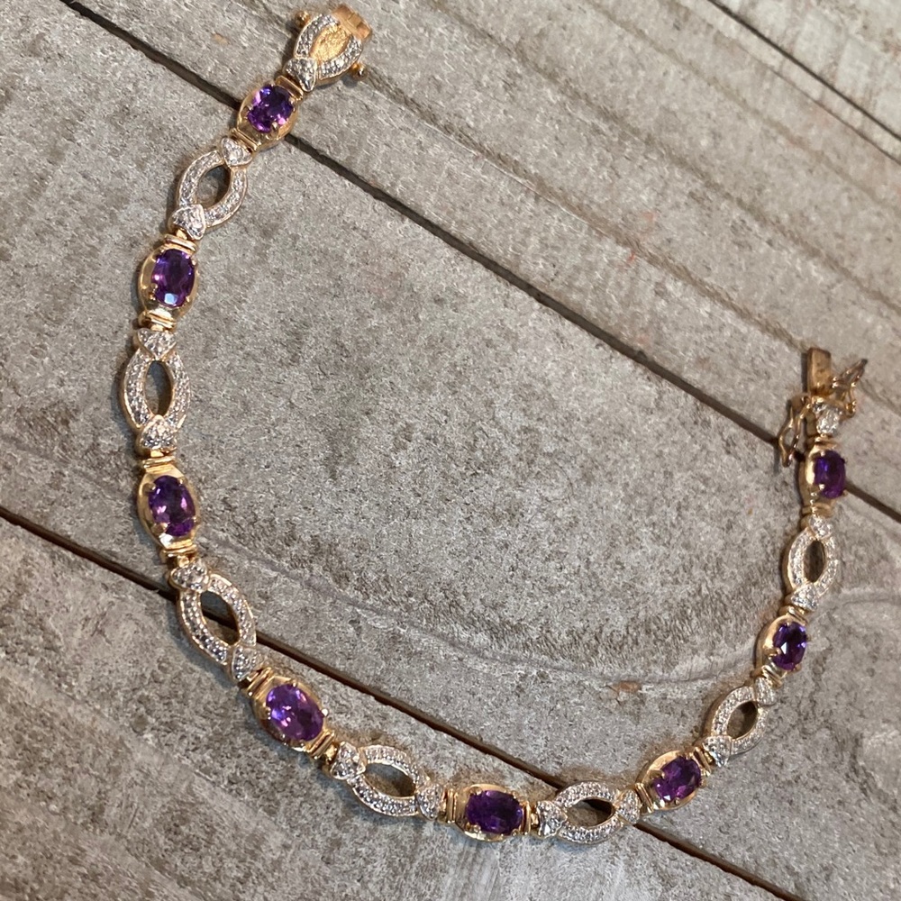Sterling and Amethyst Bracelet